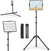 XXZU 72in Tablet Floor Stand Tripod, Aluminum Tablet Stand Holder for iPad | Height Adjustable Sheet Music Stand with 360&deg; Ball Head,Phone Tripod for iPhone/Kindle,Tablet Tripod for All 4.7-13&rdquo; Devices