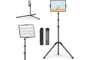 XXZU 72in Tablet Floor Stand Tripod,Tablet Stand Floor with 360° Ball Head,Height Adjustable Floor Stand Holder with Case,Sheet Music Stand for iPad/iPhone/Kindle and All 4.7-13” Devices