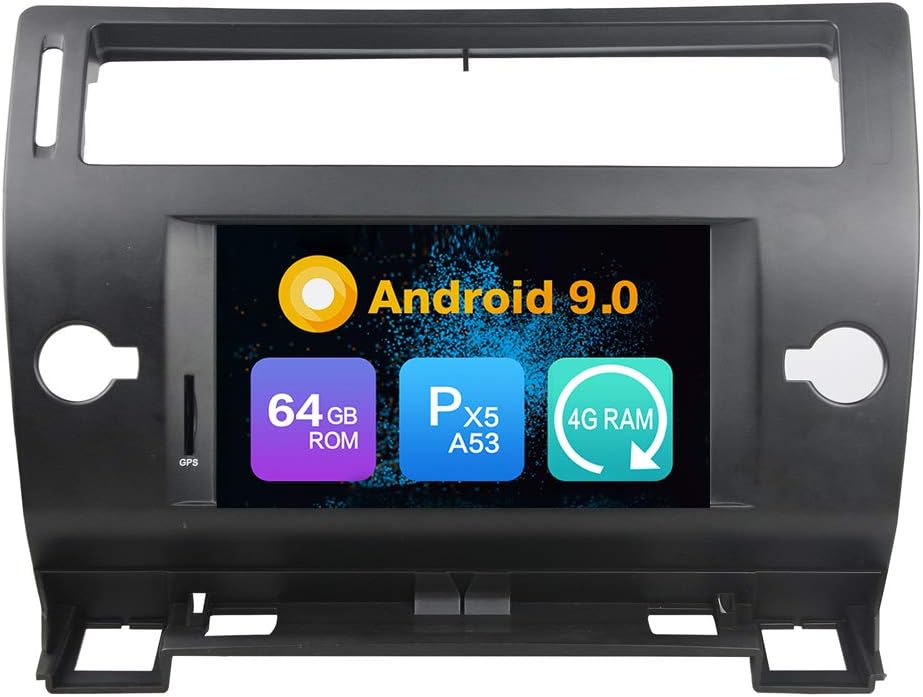 ZERTRAN Android 9.0 Core PX5 4G RAM 64GB ROM Autoradio GPS Navigation Multimedia Player Car Stereo Radio Headunit Steering Wheel Control for Citroen C4 2005 2006 2007 2008 2009 2010 2011