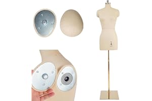 lavandeform Female Dress Model Torso Body Clothing Forms,Sewing Mannequin Foam Body for Pinning.Height Adjustable Stand. (Beige, 6)