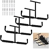 Tlence 4 Pack Overhead Garage Storage Hooks, 16.5" Heavy Duty Ceiling Mount Hangers, Double T-Bar Metal Ladder Ceiling Racks, Hanging for Bike, Pipe Lumber, Fishing Rod, Sports Equipment