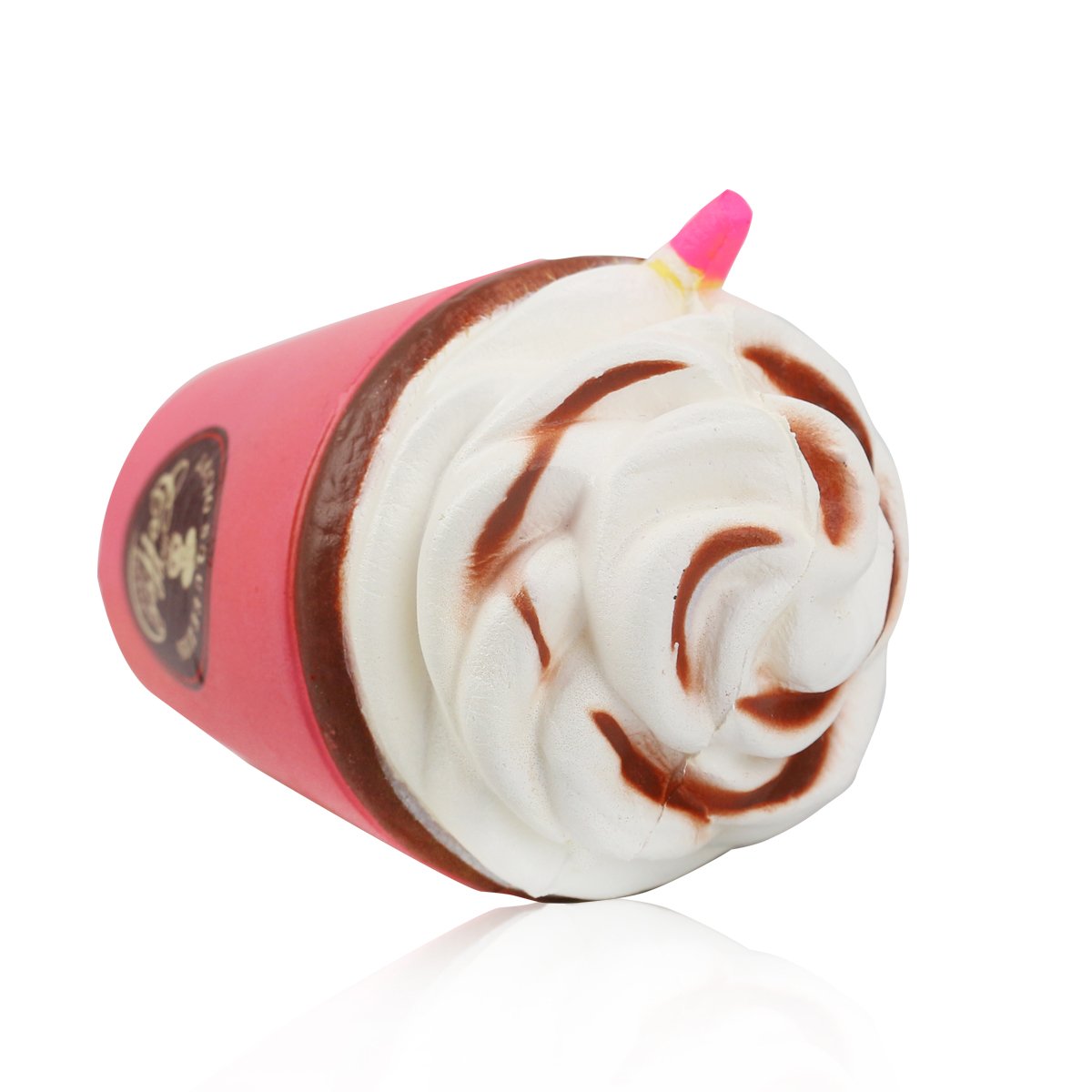 TOPofly Squishy Slow Rising Squeeze Toys Cream Scented Soft Toys Straw Cup Stress Reliever for Kids and Adults (pink)