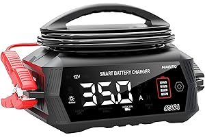 HIYITON 35 Amp Battery Charger, 6V/12V/24V Smart trickle Charger,car Battery Charger,Lithium, Lifepo4, Lead Acid (AGM/Gel/SLA...) Battery maintainer, desulfurizer, for:car, Boat, Motorcycle,Lawn mowers..
