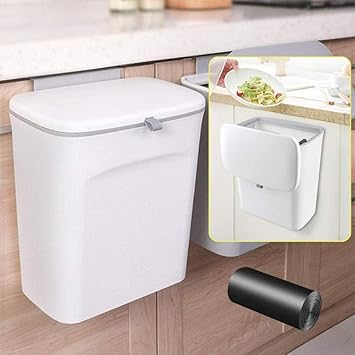 Cabaña de basura colgando con tapa, colgando la tapa de la basura para