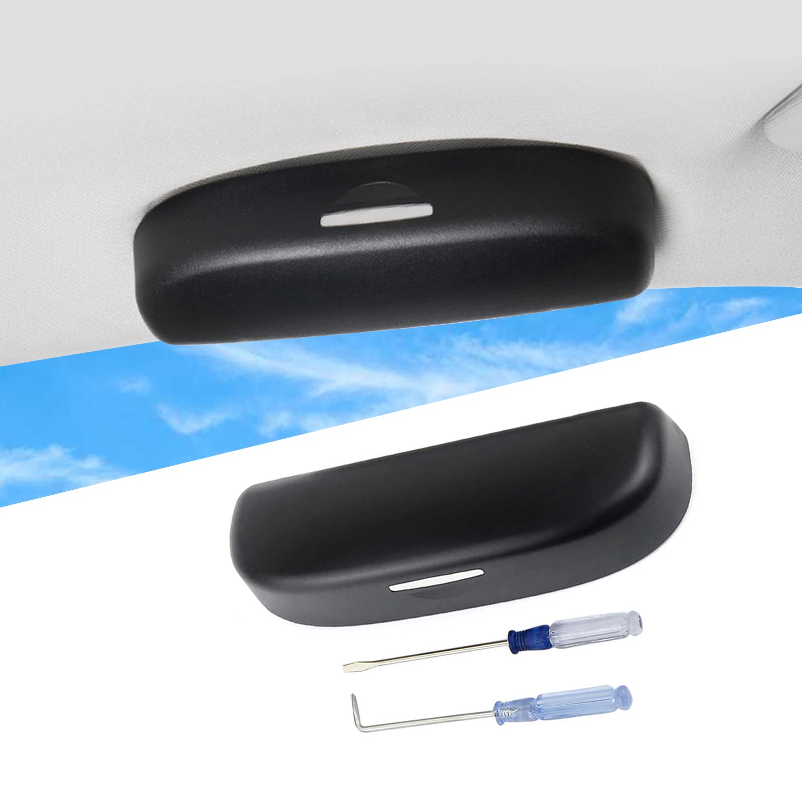 LFOTPP Glasses Cases for T-Roc, Glasses Holder Car Sunglasses Storage Case, Car Interior Sunglasses Storage Box Organizer Auto Accessories (Black)