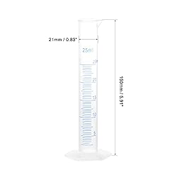 uxcell Plastic Graduated Cylinder, 25ml Measuring