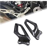 AISKA Motorcycle Carbon Fiber Rear Heel Guards for BMW S1000RR 2019-2027 | Glossy Twill Weave, Rearset Boot Protectors, Scratch Resistant, Lightweight, Direct Replacement, OEM Fitment, Left Right Pair