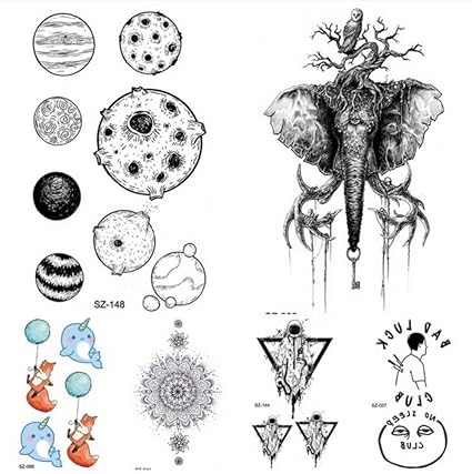 Ruofengcp Vieille Branche éléphant Autocollant De Tatouage