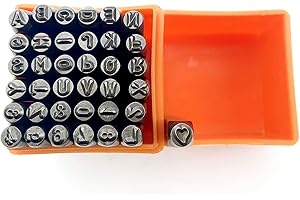 37 Pcs Carbon Steel Number Letter Alphabet Punch Metal Stamping Tool Kit with Storage Box for Imprinting Metal Wood Leather