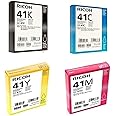 RICOH 405761,62,63,64 Cartridge Set 4 Pack (C,K,M,Y) for GC 41, Aficio SG 3100SNw in Retail Packaging