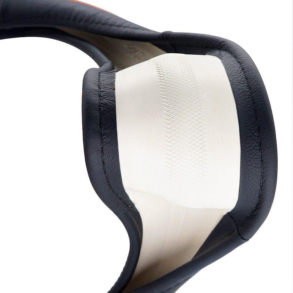 LOCEN Genuine Leather Steering Wheel Cover Universal Car Outer Diameter 38cm/15\