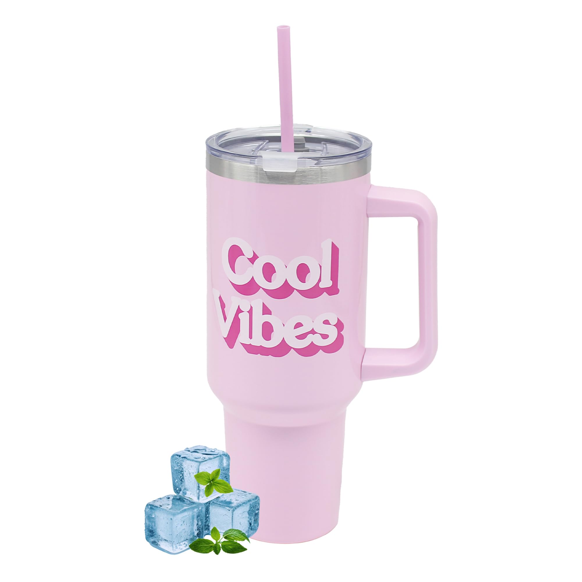 The Leonardo Collection Goodvibes Double Walled Stainless Steel Drinks Cup 1200ml for Kitchen | Lovely Coffee Cup Set for Home & Office | Coffee & Tea Cups for Enjoying Hot Drinks