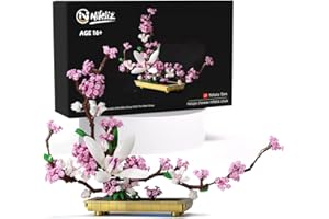 Nifeliz Lilac Bonsai Tree Toy Building Kit and Display Model, Unique Home Flower Bouquet Décor Ideas, A Creative and Relaxing Bonsai Tree Building Project for Adults, Botanical Collection(974 Pieces)