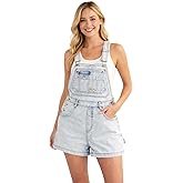 Lana Roux 90s Retro Revolt Utility Soft Denim Short Overalls