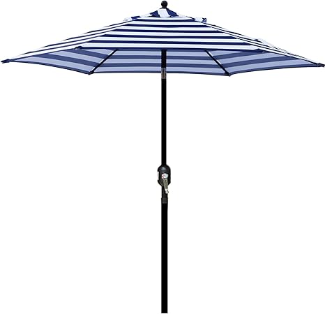 Blissun 7 5 Ft Patio Umbrella Yard Umbrella Push Button Tilt Crank Red Patio Furniture Accessories Umbrellas Shade