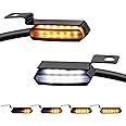 NTHREEAUTO Sequential Handlebar Front Turn Signals Flowing LED Motorcycle Blinkers Mini Running Light Compatible with Harley Dyna Sportster 883 Road King Softail