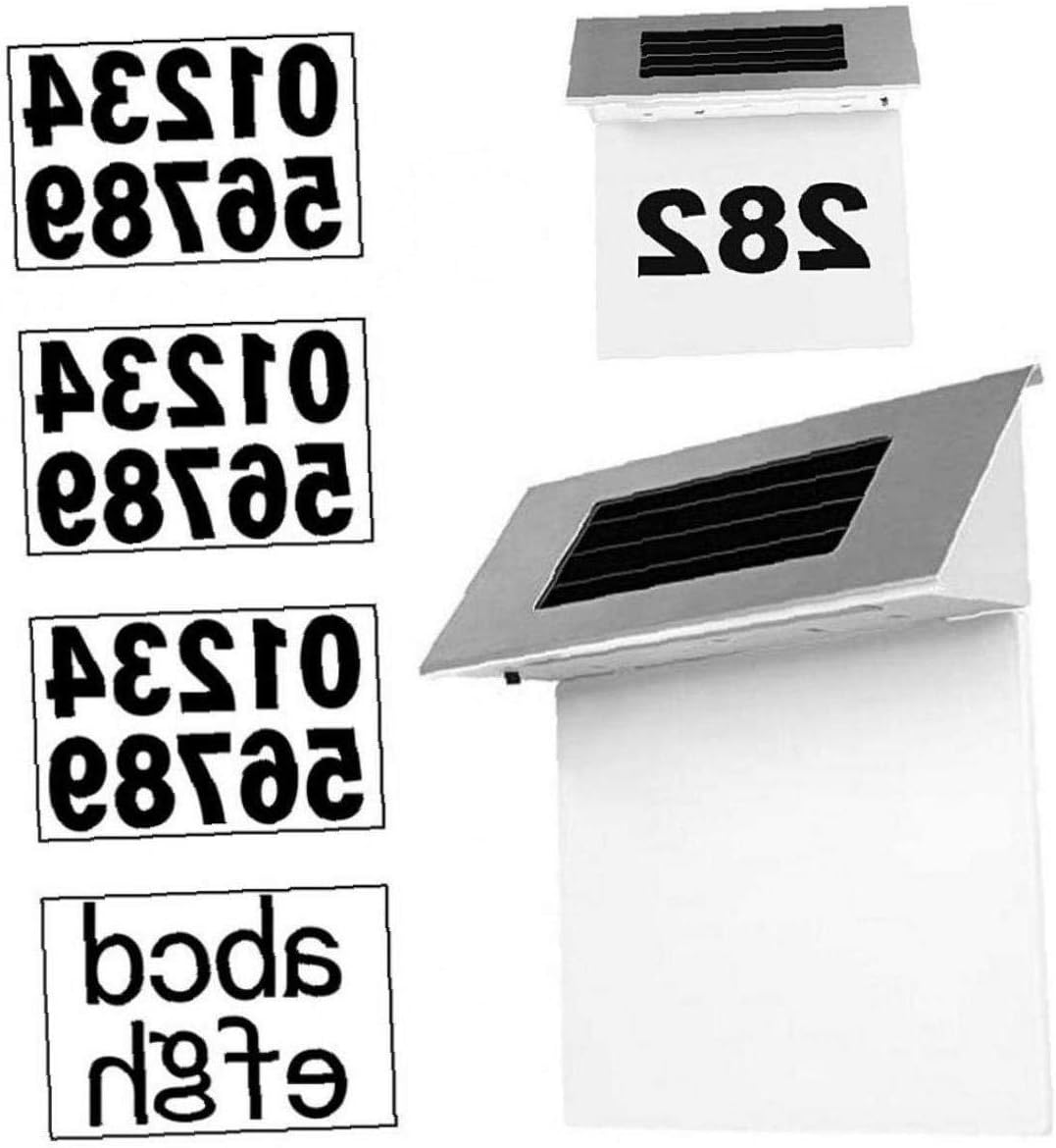 Outdoor Stainless Steel Solar Number Light Outdoor Wall Plaque Solar Powered Lights Solar Wall Lights Outside Garden Fence Outside Wall: Kitchen & Dining