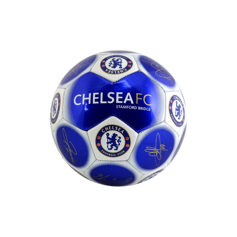 Chelsea Official New Signature Edition Crest Football - Metallic, Size 5