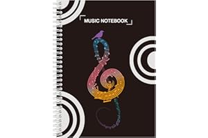 MUSHENJI Blank Sheet Music Notebook, Opaque, Non-bleeding Thick Staff Paper, Large Spaces Between Lines, Piano Notebook Song Writing Journals Book