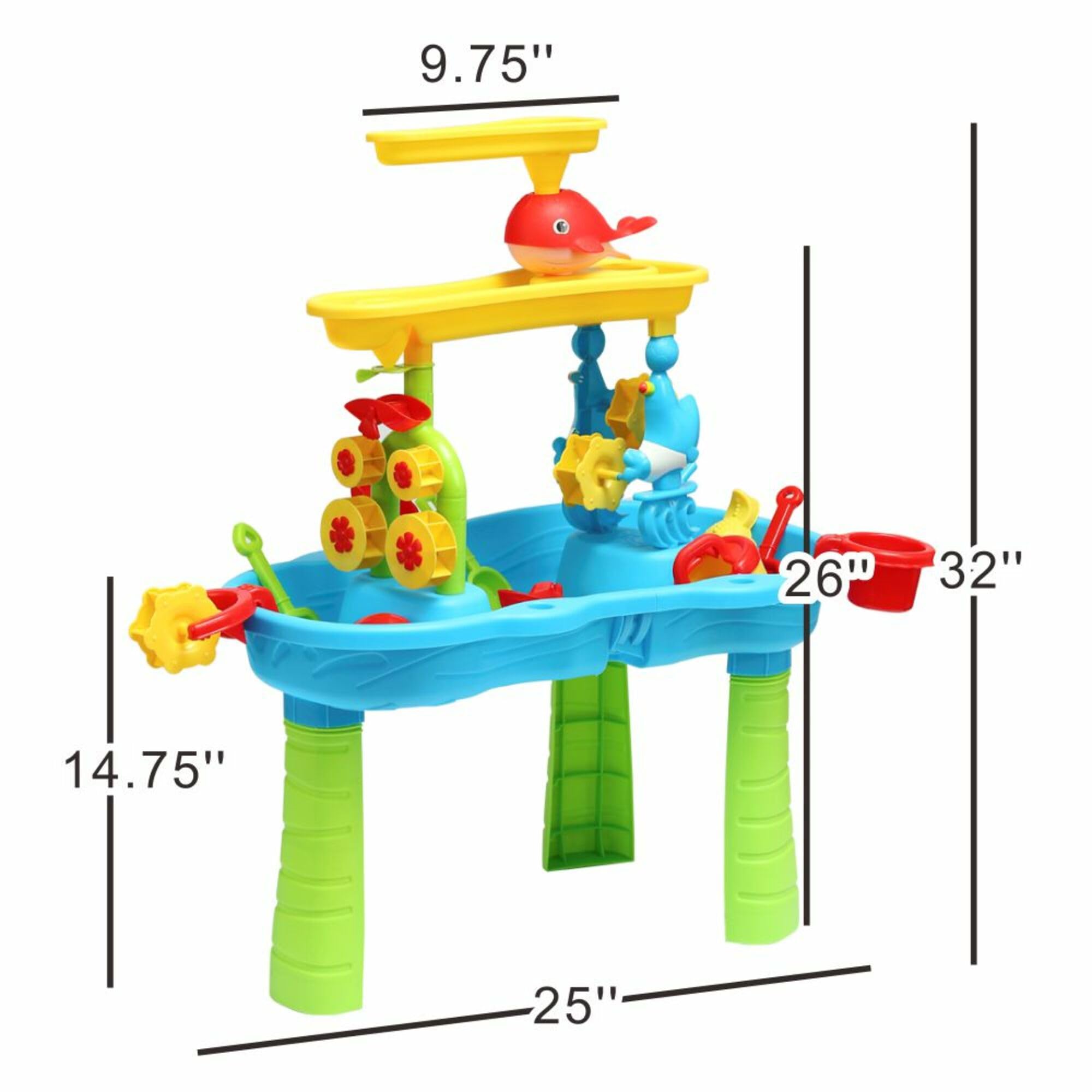 Toddler Sensory Sand and Water 3 Tier Table with Chair | Indoor & Outdoor Water and Sand Summer Beach Toys and Play Table for Kids | Backyard Sand and Water Table for Kids