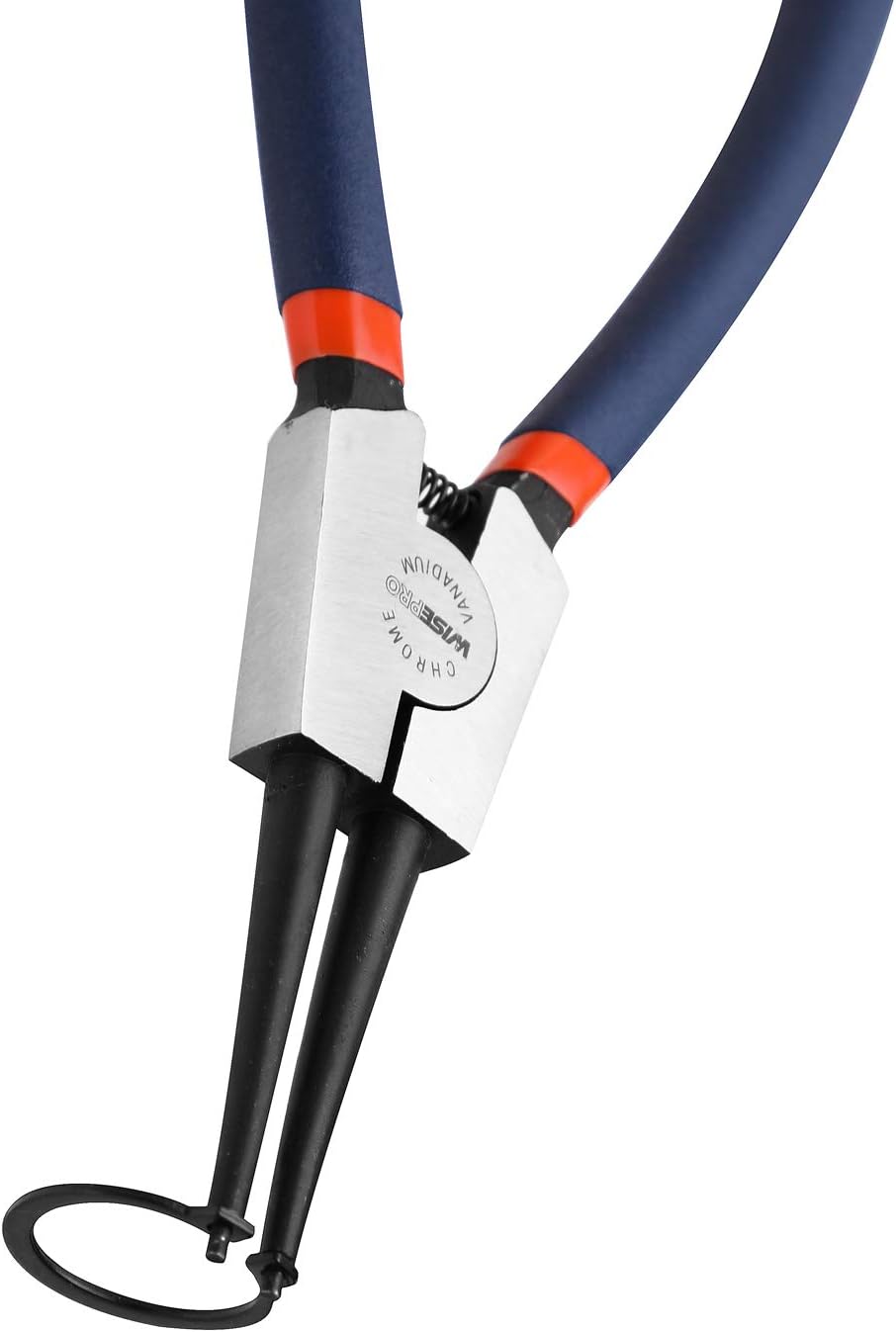 WISEPRO Pince à circlips interne/externe robuste avec mâchoire droite/courbée pour enlever les