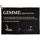 Rovendi Funny Gimme Golf Towel - 16x24 Waffle Weave Microfiber Club Cleaner | HD Print Golf Bag Towel with Clip, Humorous Gol