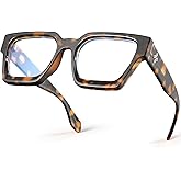 VISOONE Blue Light Blocking Glasses with TR90 Rectangle Frame and Chic Preppy Look for Women Men RIVER