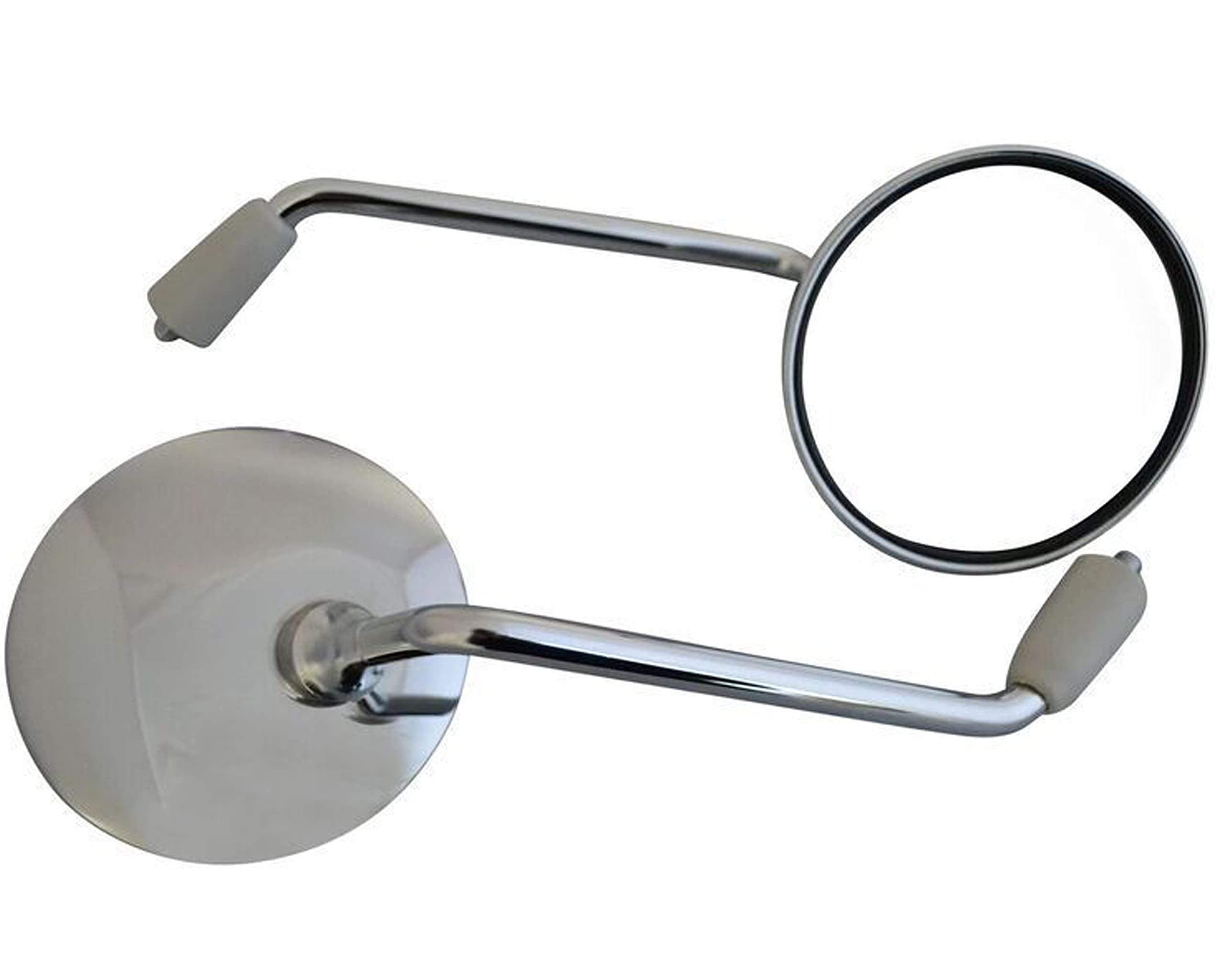 Chrome Scooter Rear View Mirrors for Commuter or Mopeds (2 x 8mm Right Hand (clockwise) Thread)