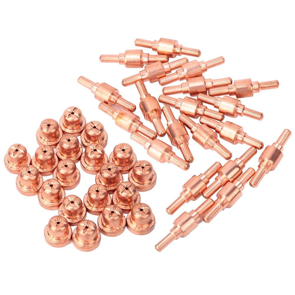 Plasma Electrodes Nozzles, 40pcs Red Copper Plasma Cutter Consumables Electrode Nozzle Tip 40A for PT31 LGK40 Plasma Torch