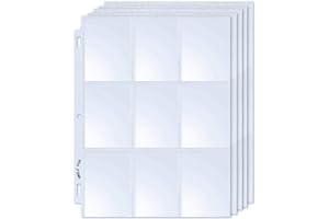 OS0230 Pochette de protection pour cartes à collectionner 9 pochettes 3 trous pour cartes à collectionner/cartes de sport/car