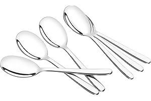 Ionoloy 8 Piece Stainless Steel Serving Spoons, Large Buffet Spoon, 24.5 cm Long