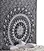 Tapestry Wall Hanging - Cute Hippie Mandala Tapiz Queen Size Cotton Bedding Bohemian Boho Bedspread Wandteppich (Queen, Black)