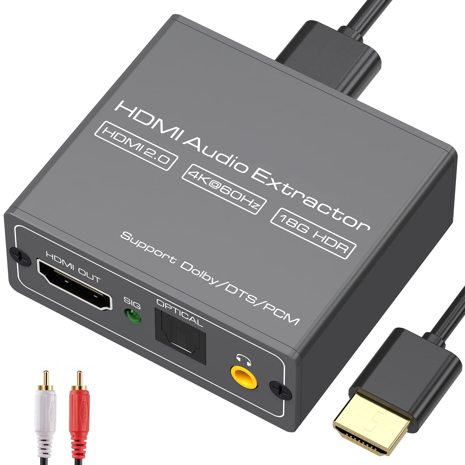 VPFET 4K60Hz HDMI Audio Extractor Splitter