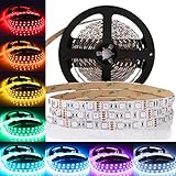 LEDMO 12V Flexible SMD 5050 RGB LED Strip Lights, LED Tape, Multi-colors, 300 LEDs, Non-waterproof, Light Strips, Color Changing, Pack of 16.4ft/5m Strips