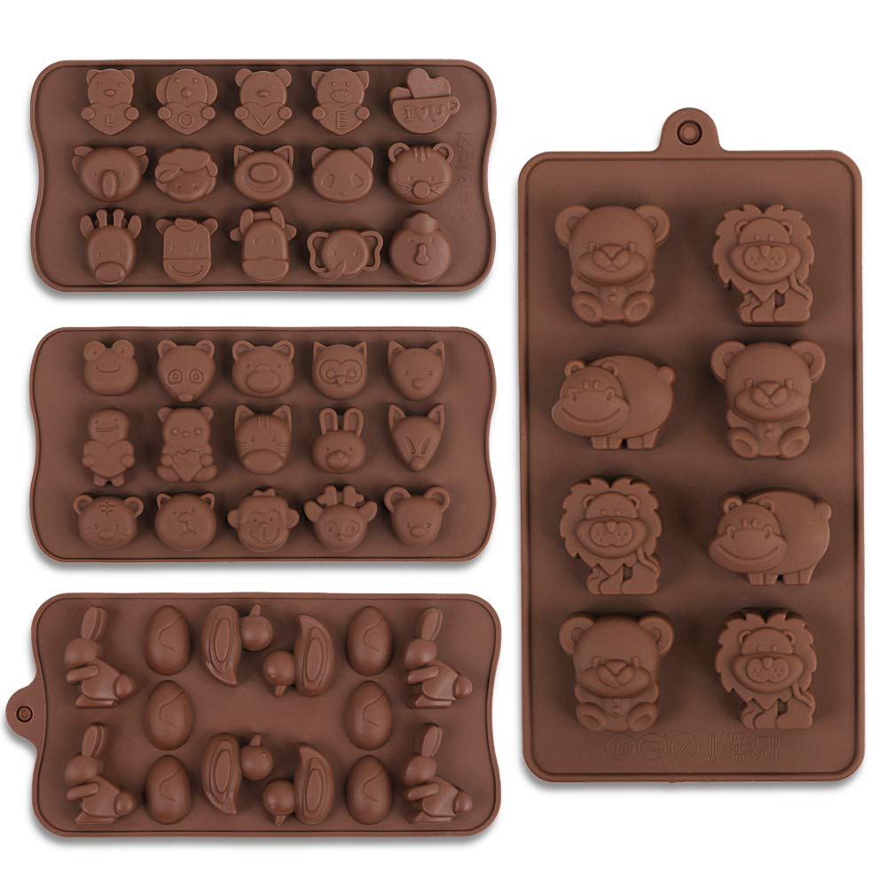 Photo 1 of Cozihom Diverse Animal Silicone Chocolate Making Molds, Food Grade Silicone for Chocolate, Candy, Ice Cube, Dog Treats. 4 Pcs