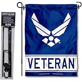 Air Force Veteran Garden Flag with Stand Holder
