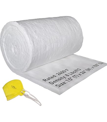 Ceramic Fiber Blanket 2400°F – 1.5x24x12.5 Ft High Temp Thermal Insulation, Simond Store B11
