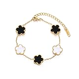 TICVSS Four Leaf Clover Bracelet for Women 18K Gold