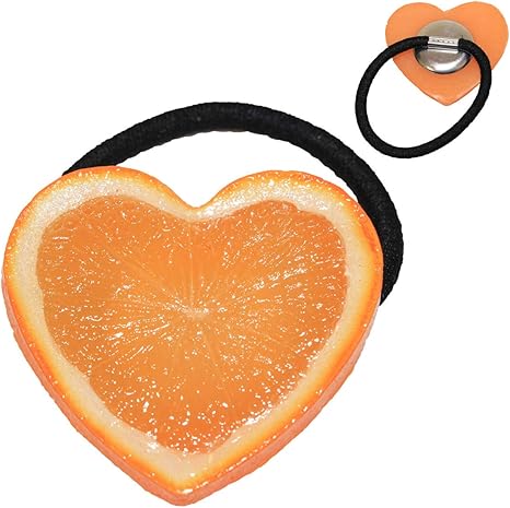 Amazon Co Jp 食品サンプル ヘアゴム ハートオレンジ ヘアーアクセサリー ホーム キッチン