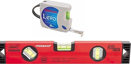 FREEMANS Levo 5m:16mm Measuring Tape + 30cm Heavy Duty Magnetic Spirit Level