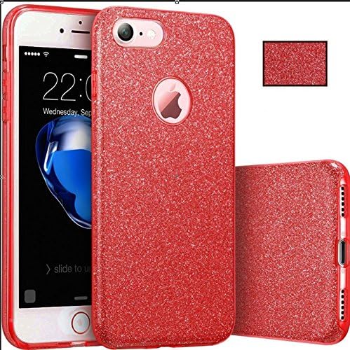 iPhone 6 / 6S Plus Bumper Case, Glitter Sparkle Bling Designer Case [Slim Fit, Hard Back Cover] Shining Fashion Style for Apple iPhone 6/6 S Plus MaxiPRO ® (Red)
