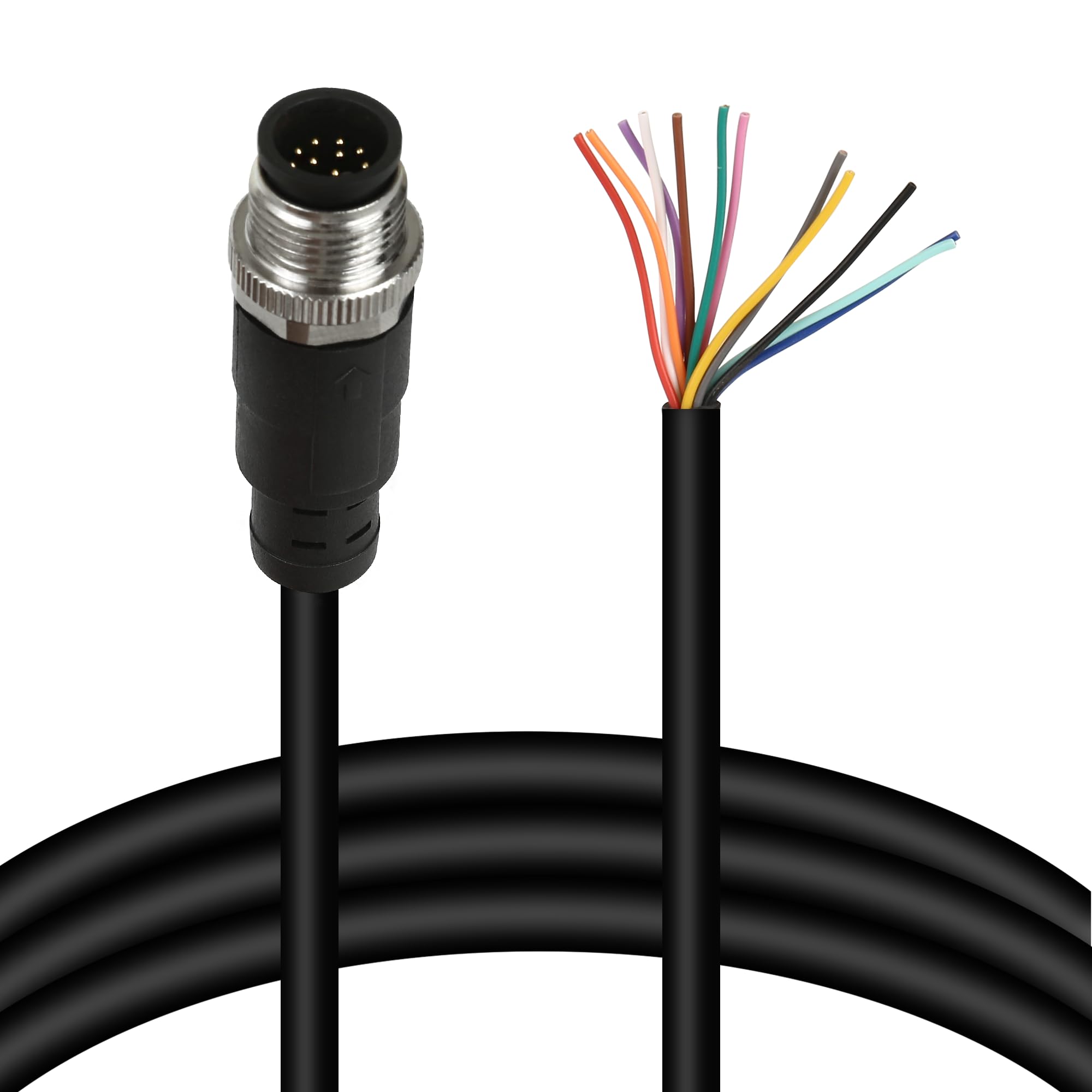 M12 12 Pins Male Connector Cables, Waterproof IP67
