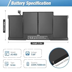 RayHom 7200mAh Replacement Battery for MacBook Air