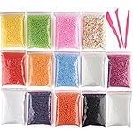 Kuuqa Micro Polystyrene Styrofoam Beads Small Foam Balls Slime Beads Set with 3 Slime Tools Fit for Slime Making Art DIY Craft, 0.08-0.15 Inch Approx 50000 Balls in total