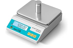 DBHJZLAB Lab Scale 5000g x 0.01g High Precision Electronic Analytical Balance g/lb/oz/dw/ct/dr Laboratory Scientific Scale with Calibration Weight Dual Power Supply Jewelry Scale