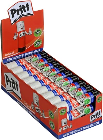 Pritt Display Glue Stick 11g Pack of 25 - Solvent-Free, Washable