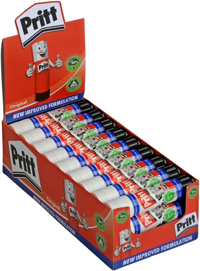 Pritt Display Glue Stick 11g Pack of 25 - Solvent-Free, Washable