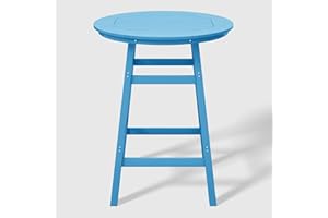WestinTrends Malibu Outdoor 35" HDPE Round Patio Bar Height Table, Pacific Blue