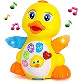 Yiosion Musical Duck Toy Baby Dancing Crawling Tummy Time, Infant Light Up Learning Development Toys 0-3-6 6-12 12-18 Months 