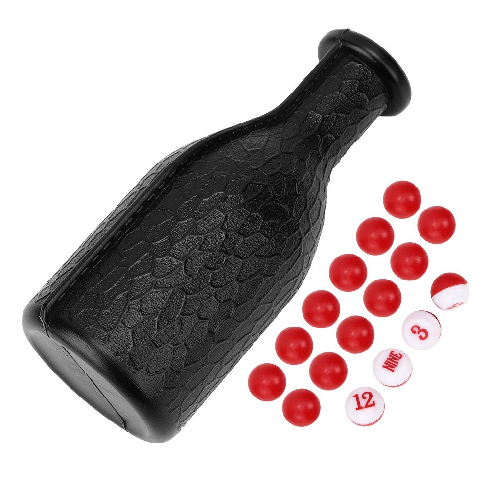 Billiard Pool Shaker, Rubber Billiard Dice Box, 16 Tally Balls for Match Game(black)